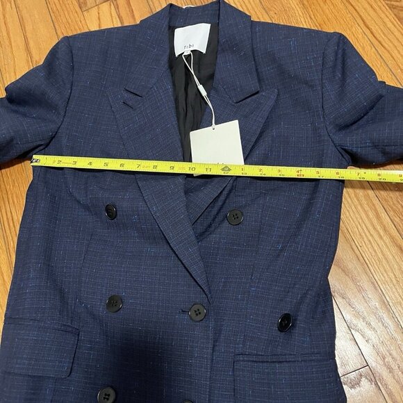 Tibi NWT Double Breasted Blue Flecked Wool Blazer Size 2 - Picture 10 of 10
